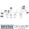 Bristan Sail 3 Hole Basin Mixer Tap Dimensions